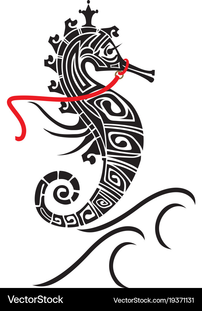 Elegant Seahorse Artwork Vector Image