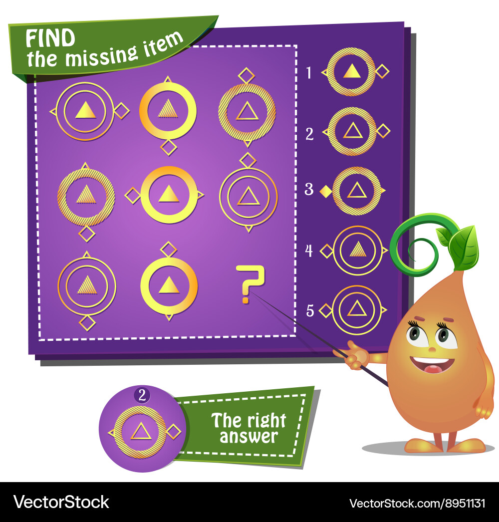 Find the missing part Vector Image