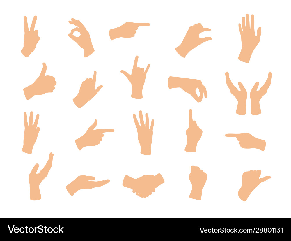 Gesturing hands hand with counting gestures Gesturing hands hand with counting gestures vector image