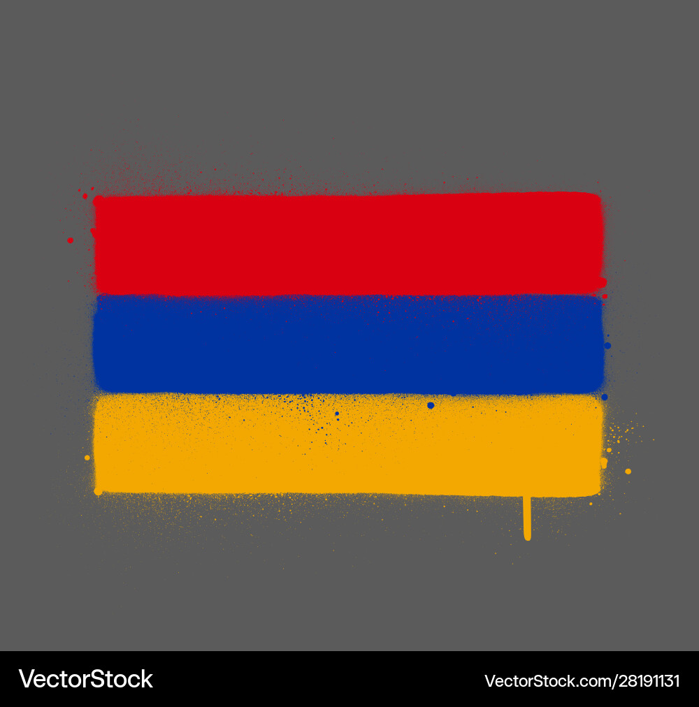 Graffti Armenia Flagge über grau gesprüht Vektorbild