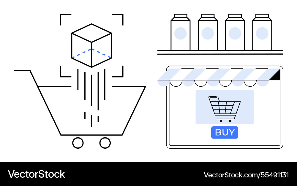 Integration von 3d Modellierung in E-Commerce Integration von 3d Modellierung in E-Commerce Vektorbild