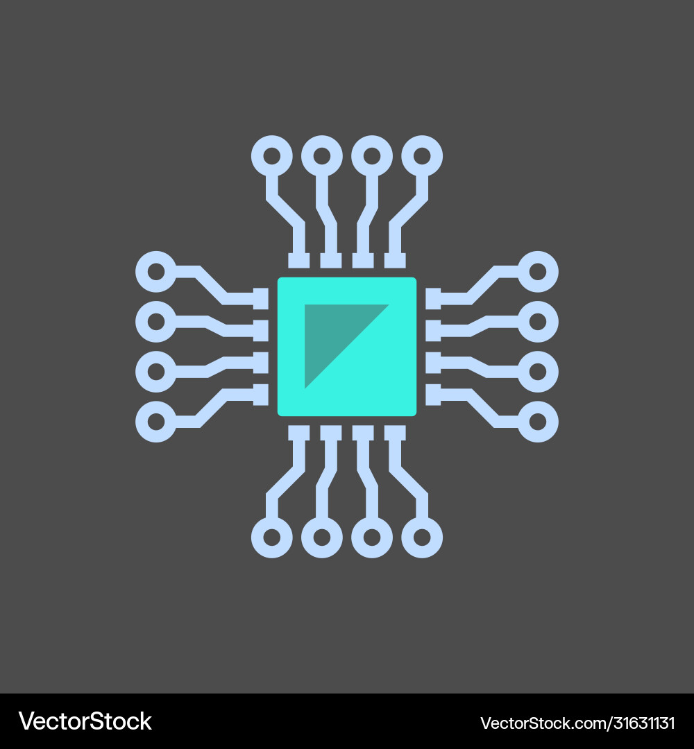 Microchip testing icon Microchip testing icon vector image