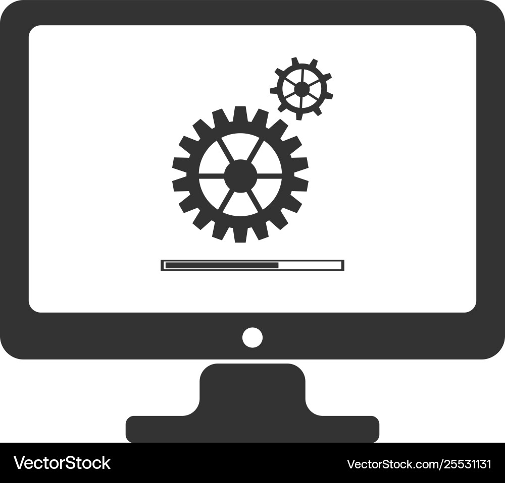 Monitor update process with gearbox progress Monitor update process with gearbox progress vector image