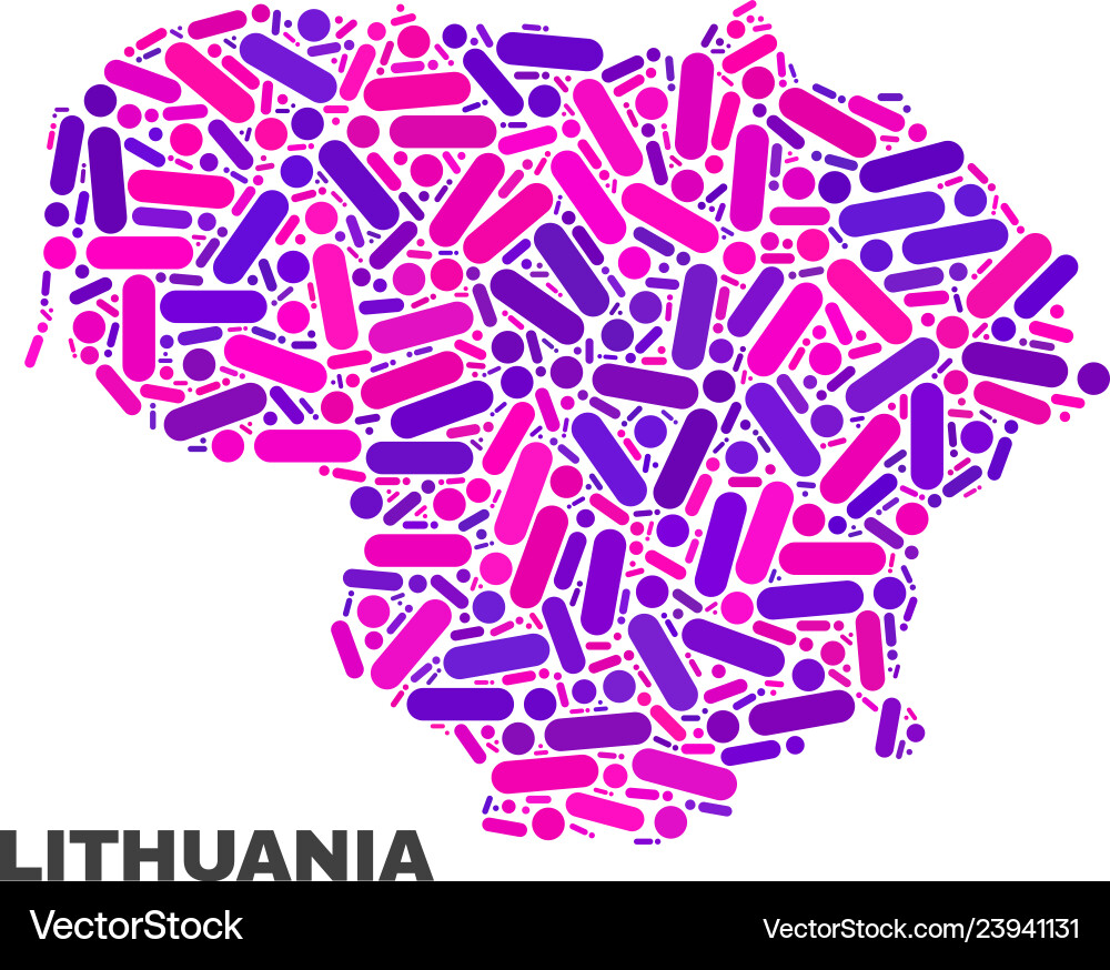 Mosaic lithuania map of dots and lines Mosaic lithuania map of dots and lines Vector Image