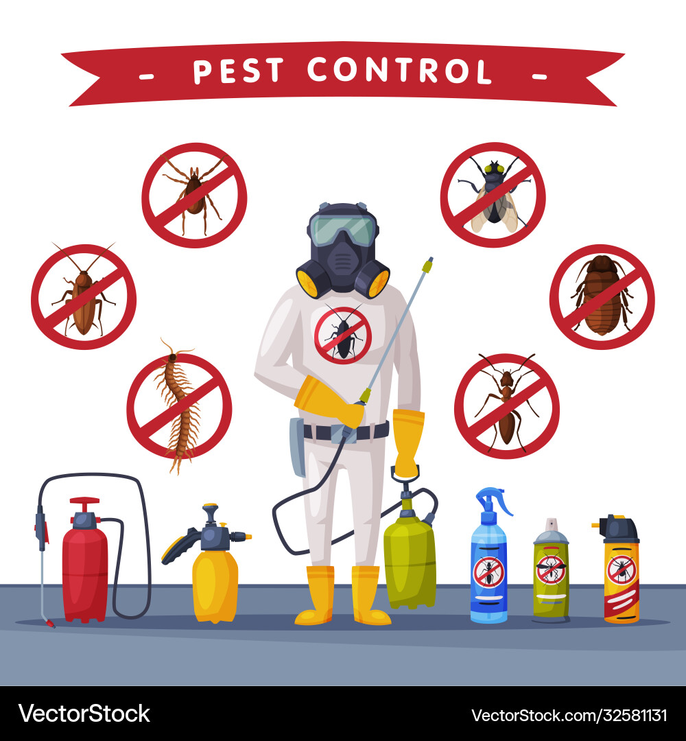 Pest control service banner template detecting Pest control service banner template detecting vector image