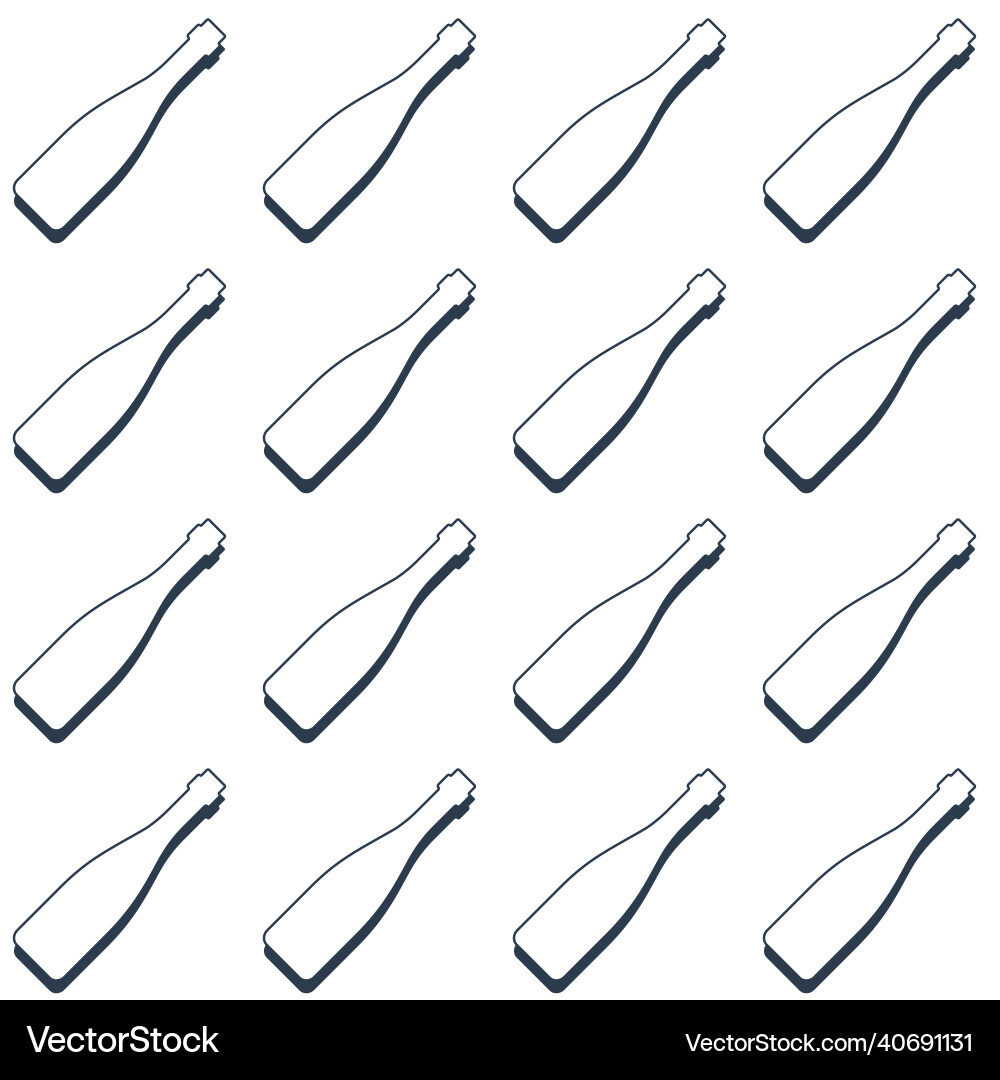 Red wine bottles seamless pattern line art style Vector Image