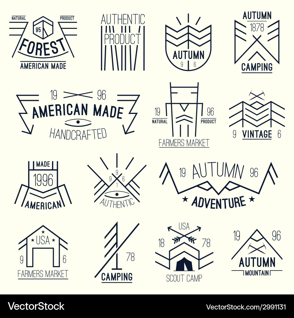Retro Vintage Badge Set Vector Image