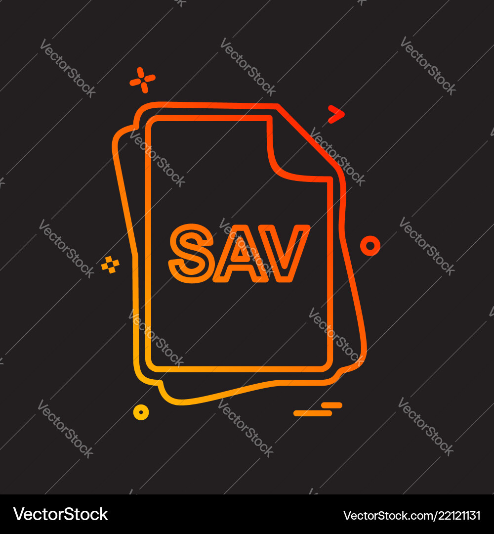 Sav file type icon design Sav file type icon design vector image