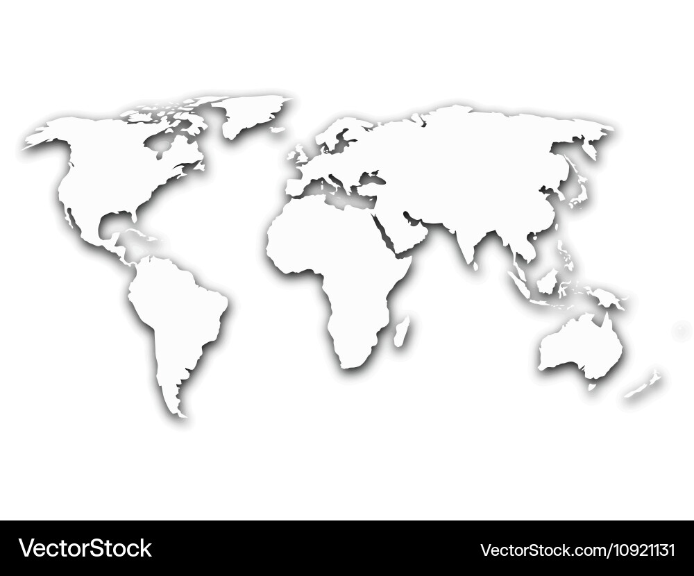 World Map with Shadow vector image