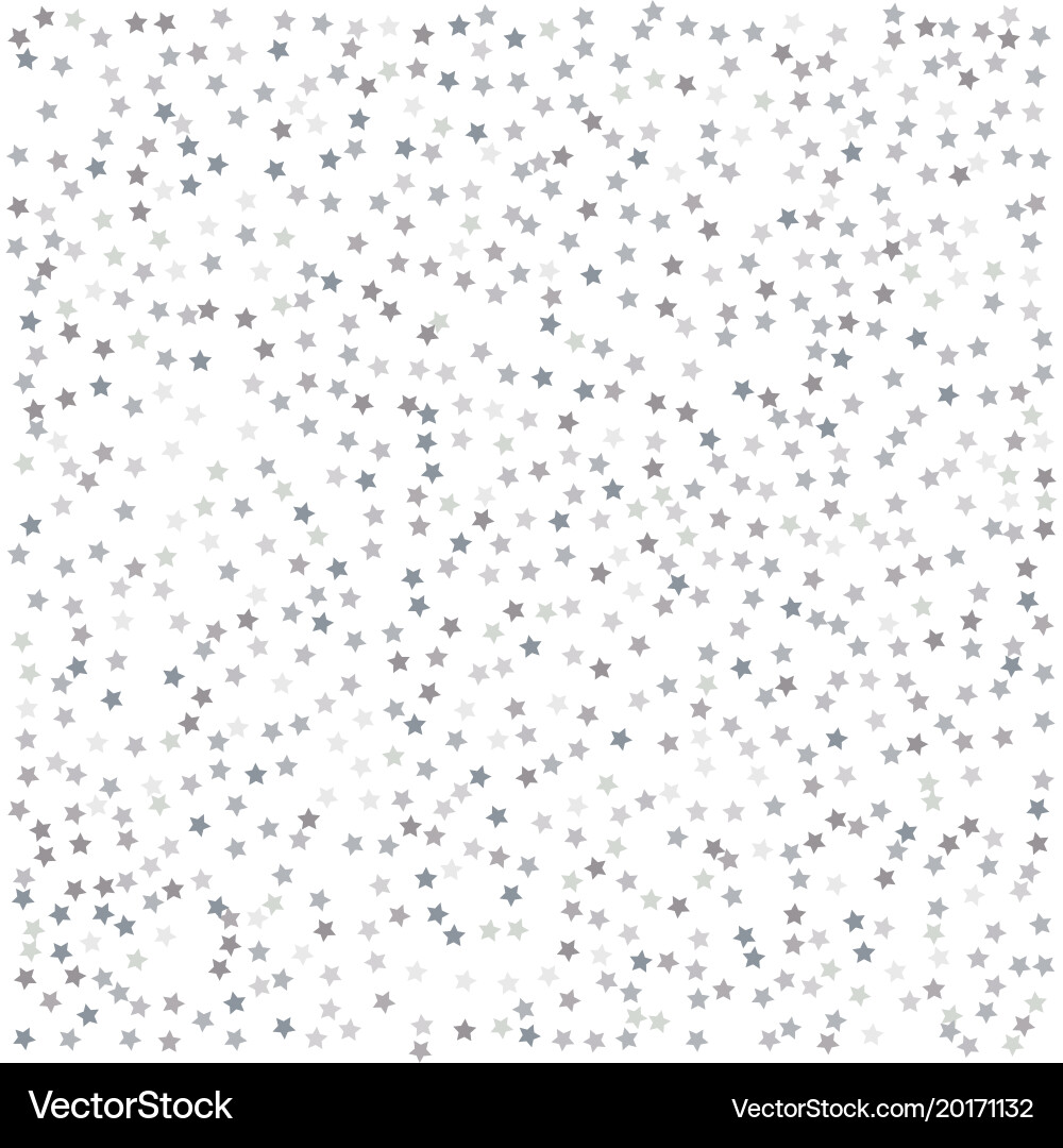 Abstract pattern of random falling silver stars vector image