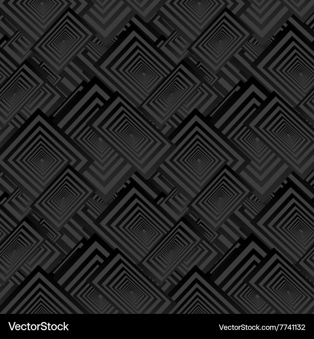 Black seamless rectangle pattern background vector image