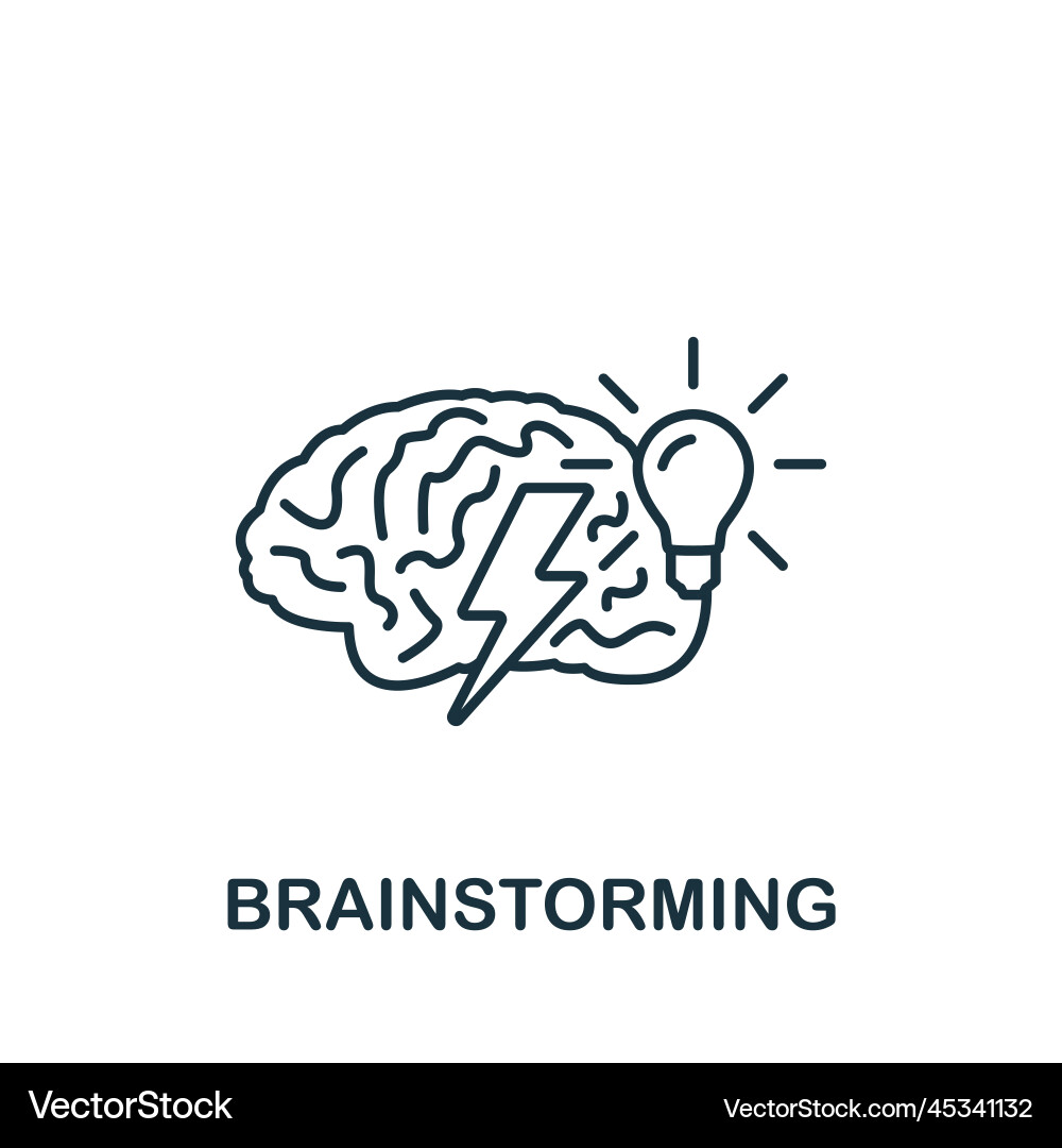 Brainstorming icon monochrome simple project Brainstorming icon monochrome simple project Vector Image