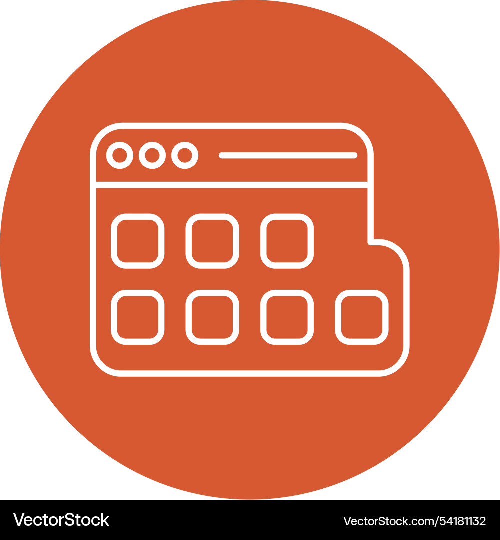 Browser line circle icon Vector Image