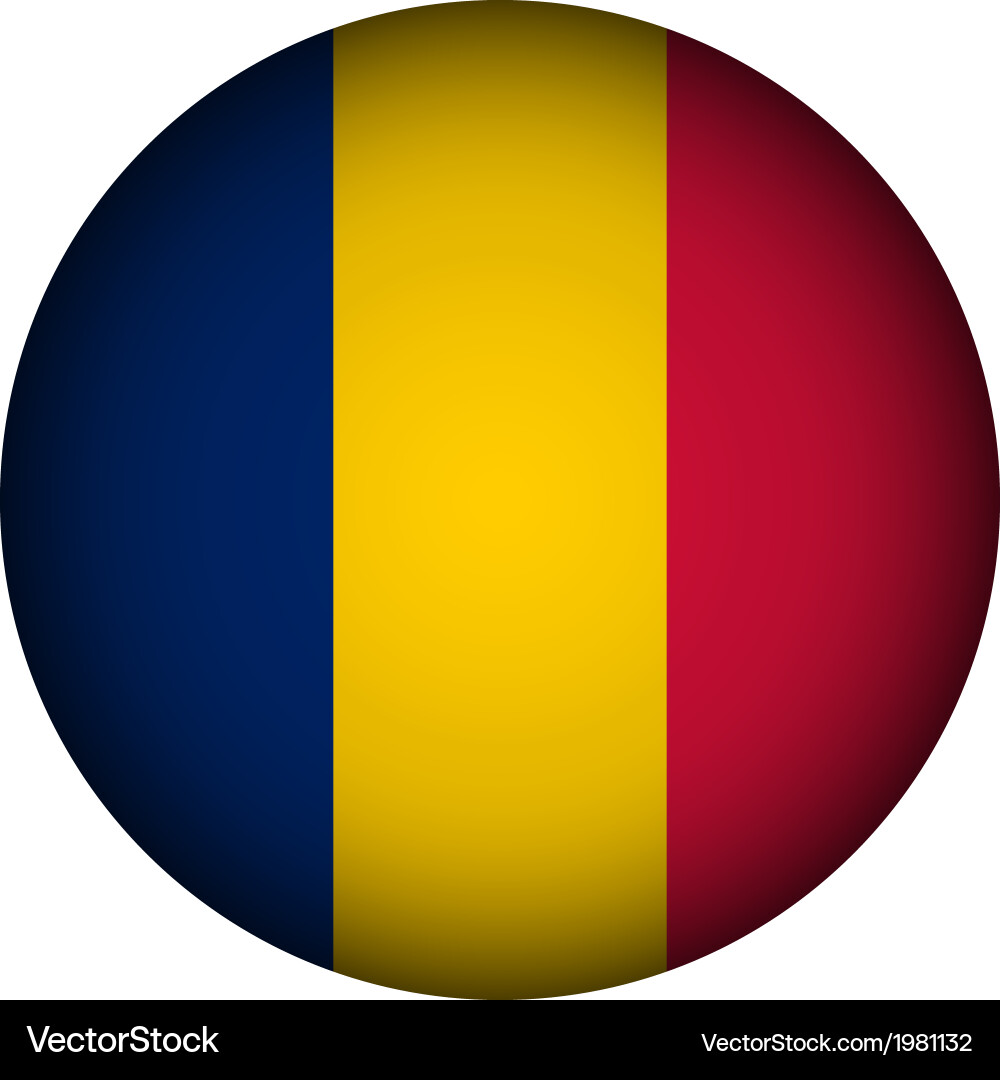 Chad flag button Vector Image