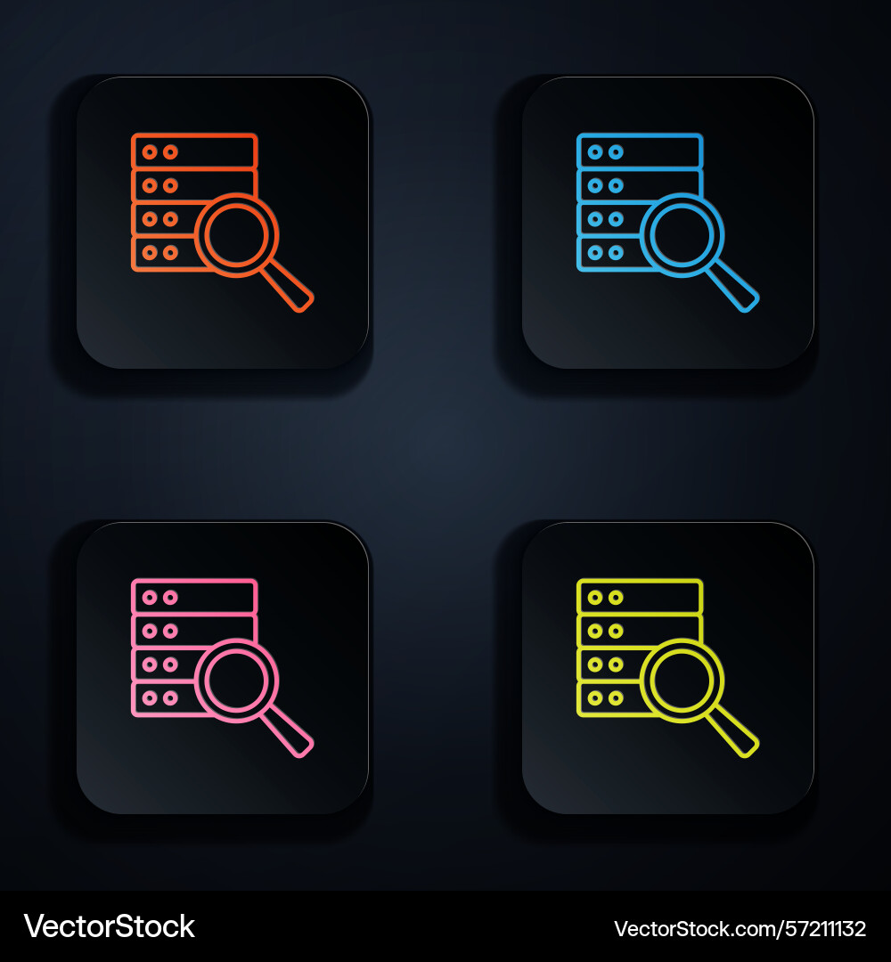 Color neon line server data web hosting icon Color neon line server data web hosting icon vector image