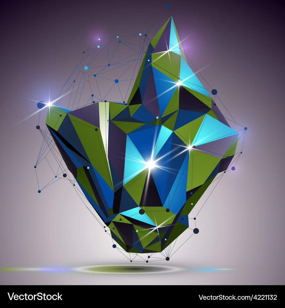 Creative asymmetric polished object with lines Vector Image