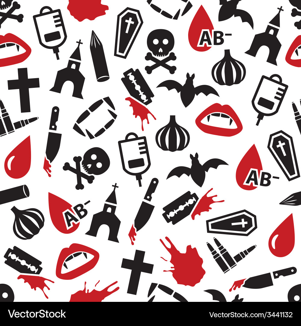Dark Vampire Seamless Pattern Vector Image