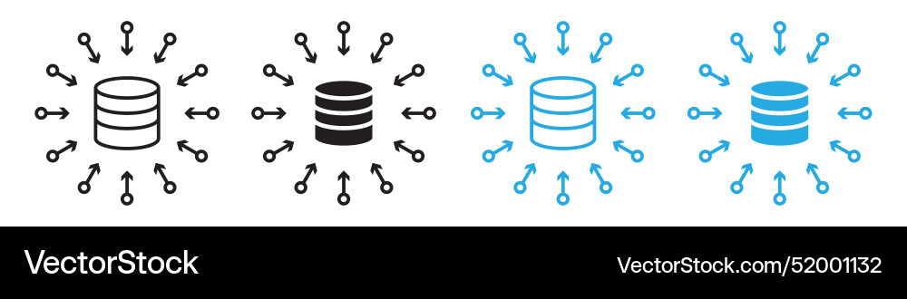 Data center system icons for aggregating Data center system icons for aggregating vector image