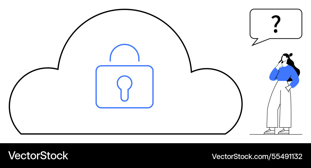 Data security concerns in cloud computing Data security concerns in cloud computing vector image