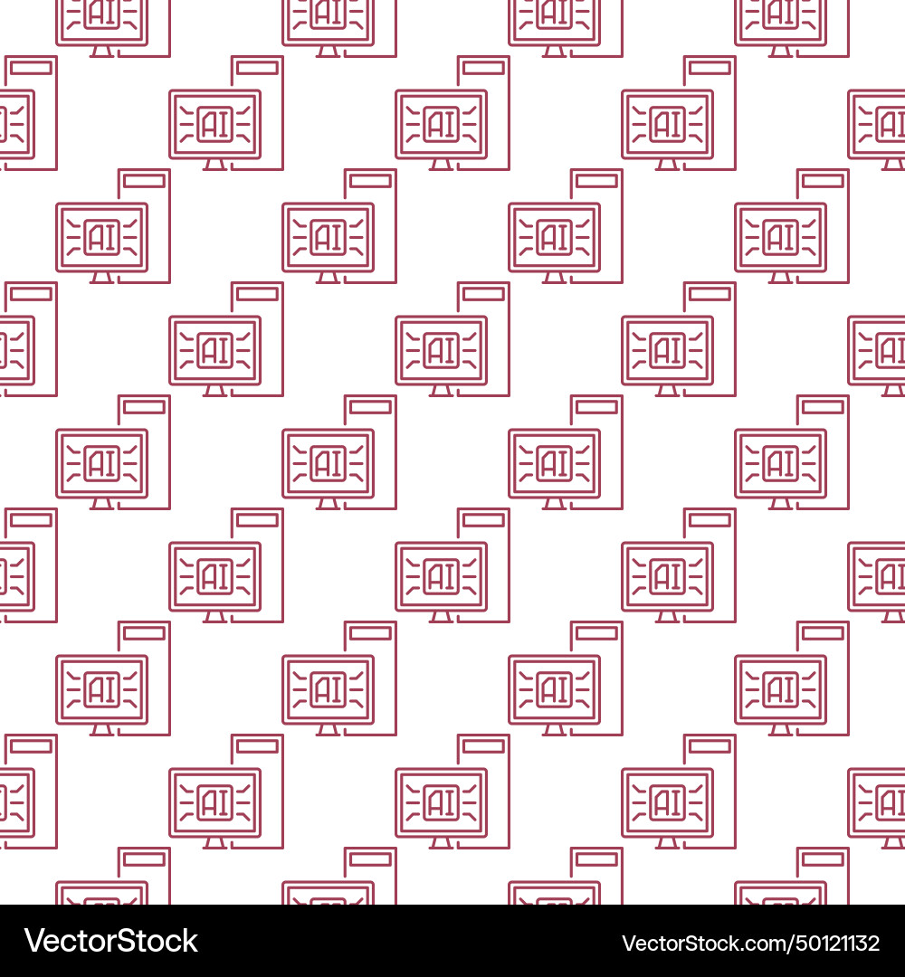 Desktop computer with ai artificial intelligence Desktop computer with ai artificial intelligence Vector Image