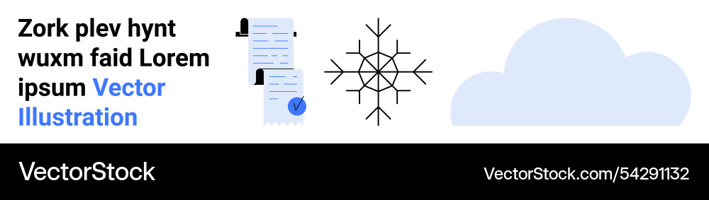 Digital document snowflake and cloud graphics Vector Image