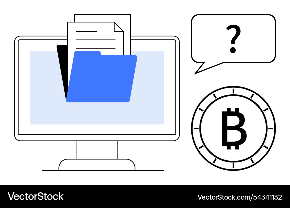 Digital financial analysis with documents folder Digital financial analysis with documents folder vector image