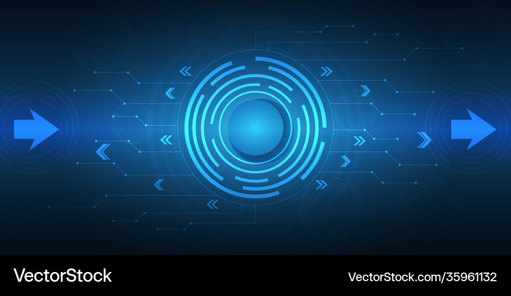 Digital hi-tech with circle and arrow technology Digital hi-tech with circle and arrow technology vector image