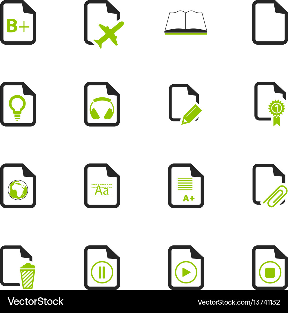 Documents icons set Vector Image
