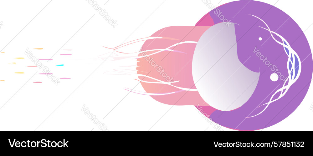 Dynamic sphere with abstract motion trails design vector image