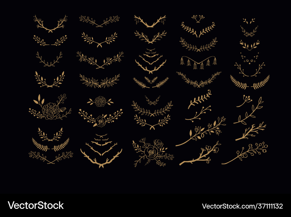 Floral design elements for cards wedding Floral design elements for cards wedding vector image