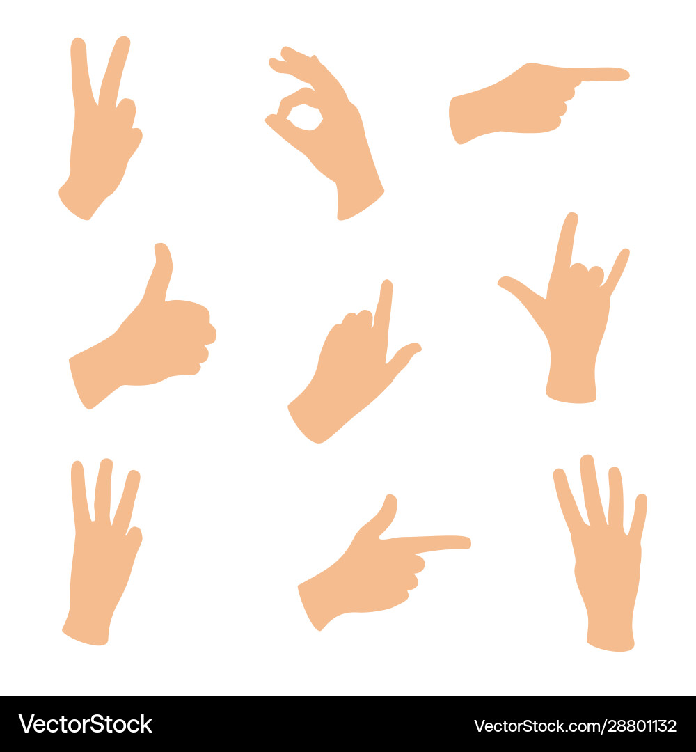 Gesturing hands hand with counting gestures Gesturing hands hand with counting gestures Vector Image
