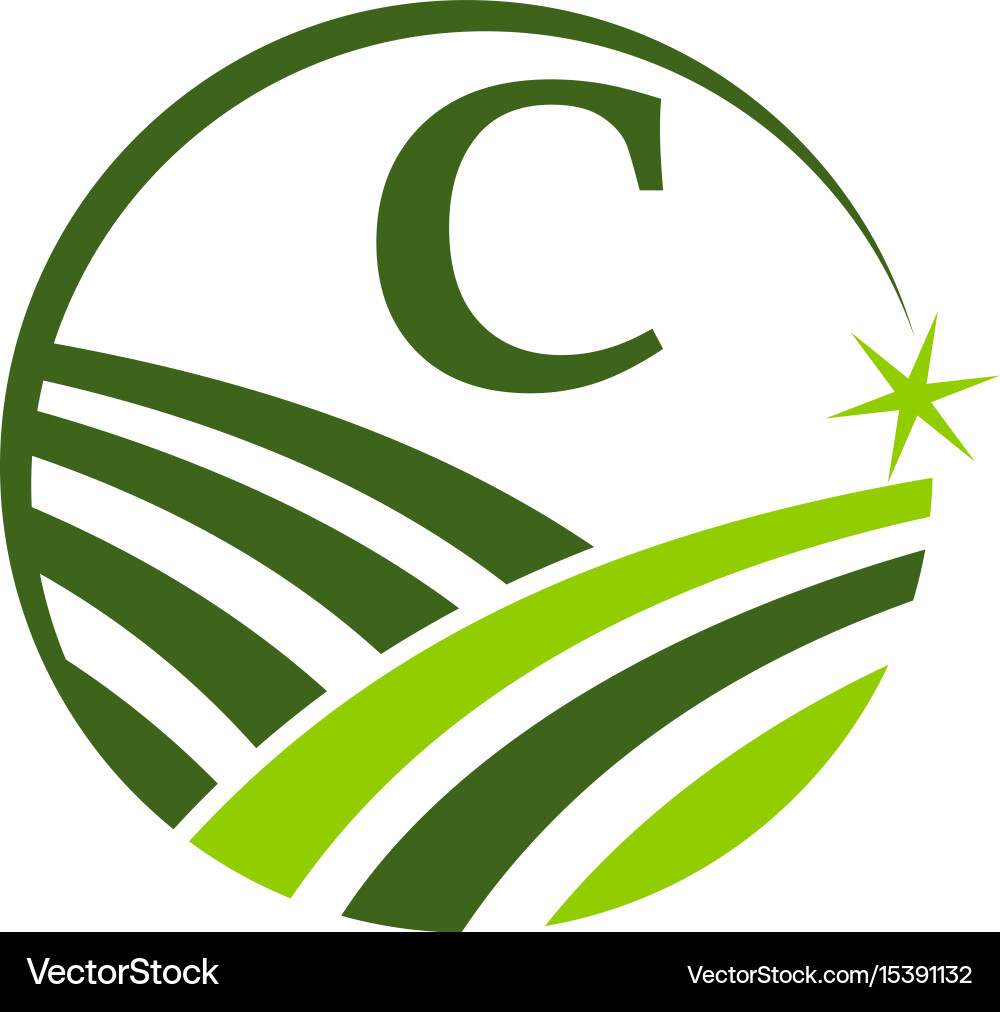 Green project solution center initial c vector image