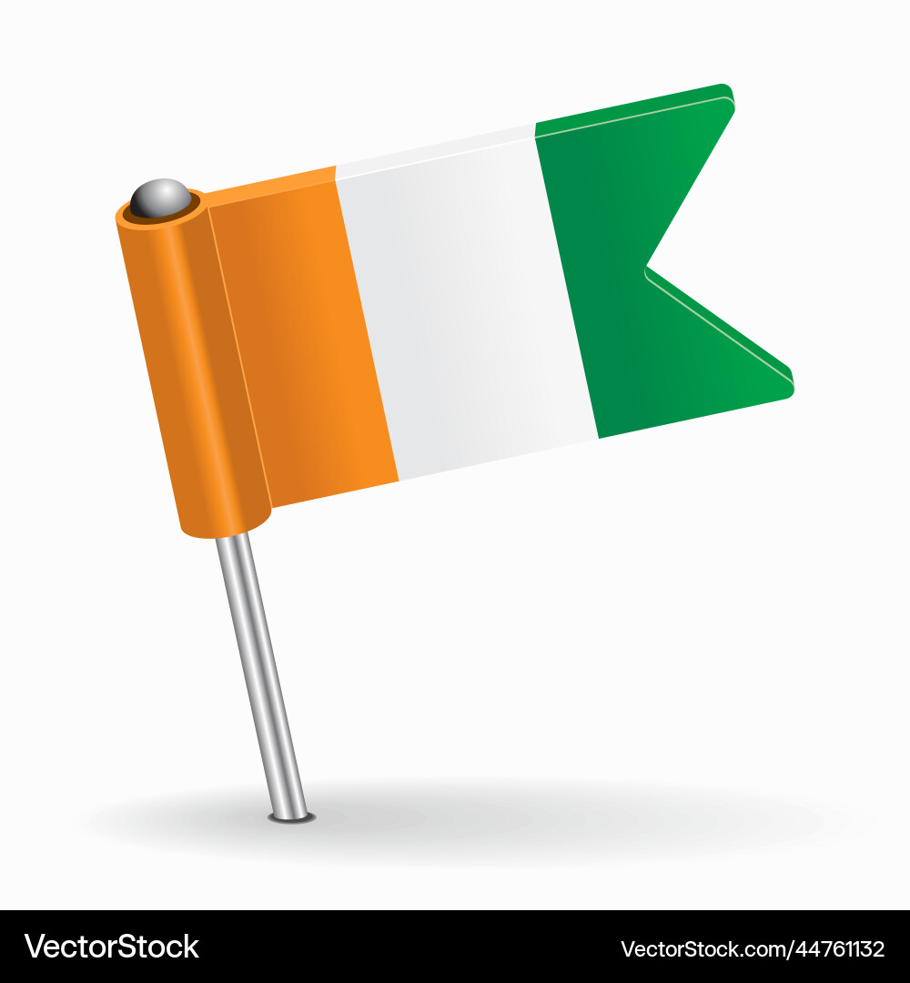 Ivorian Flag Map Pointer vector image