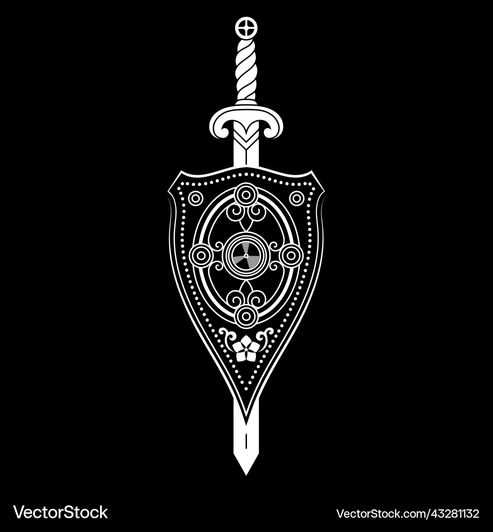 Knight design battle sword of a crusader vector image