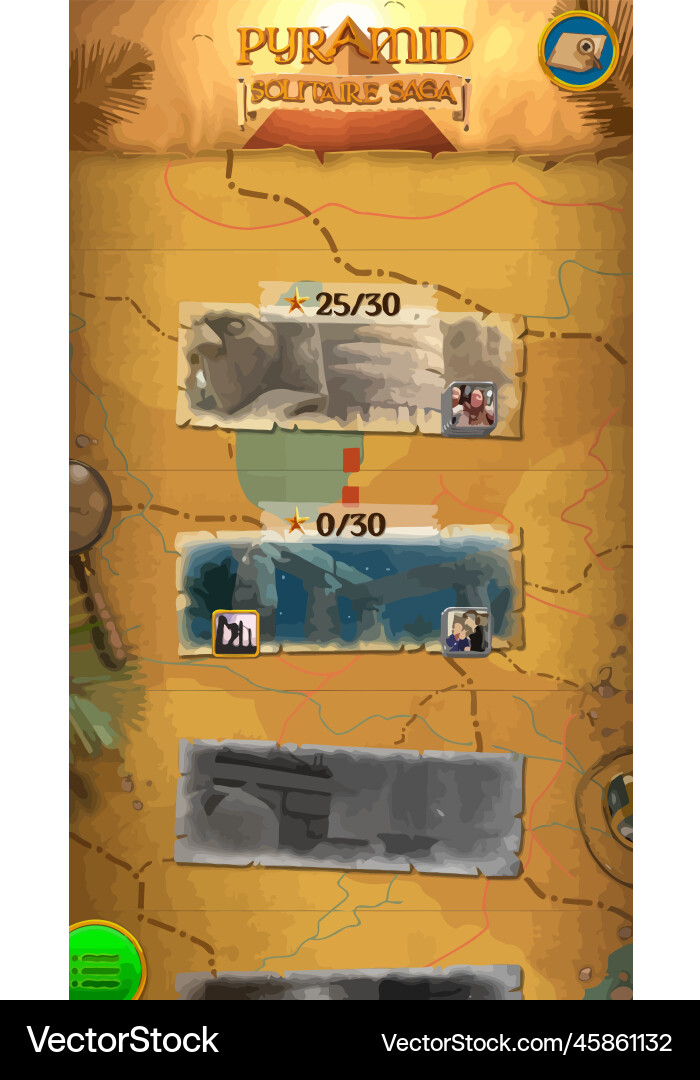 Level Button Game UI Pop-up Icons vector image
