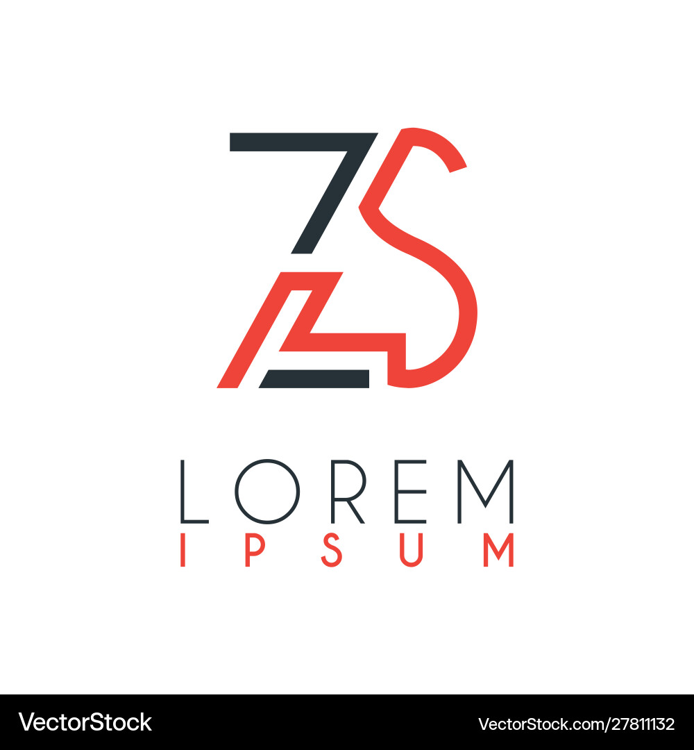 Logo between letter z and s or zs Logo between letter z and s or zs vector image