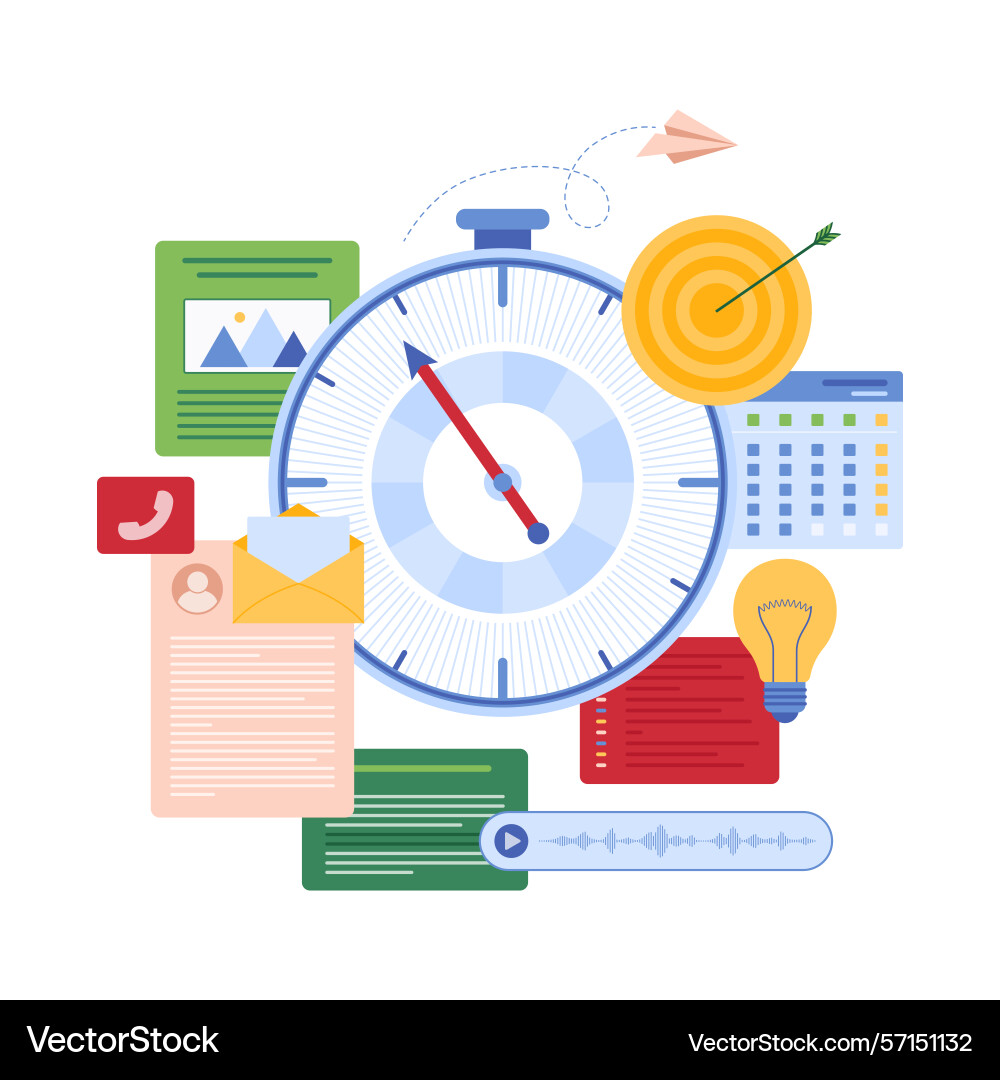 Managing time effectively with clocks Managing time effectively with clocks vector image