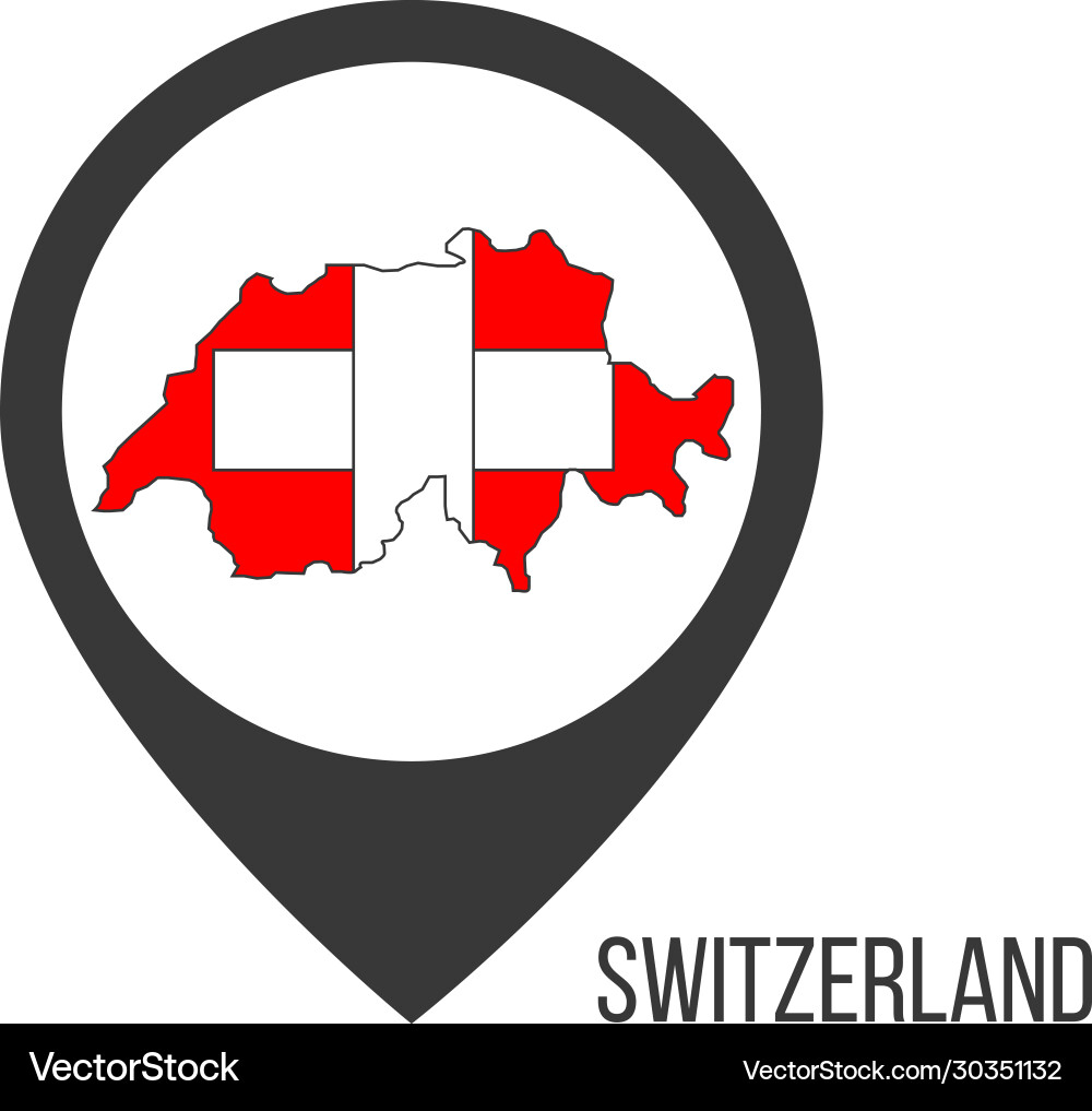 Map pointers with contry switzerland Map pointers with contry switzerland vector image