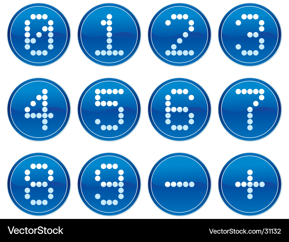Matrix Digit Icons - Number Set Vector Image