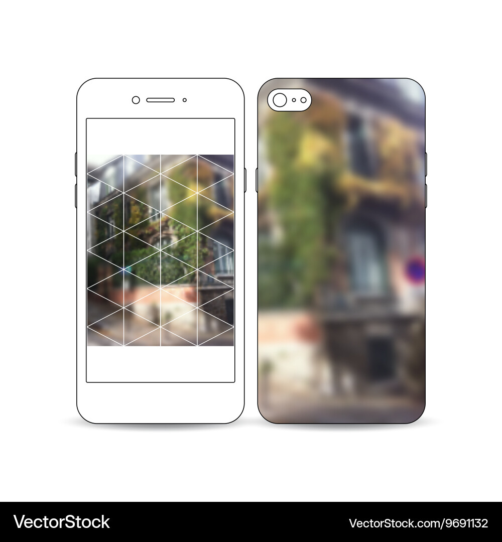 Mobile smartphone with an example of the screen Vector Image