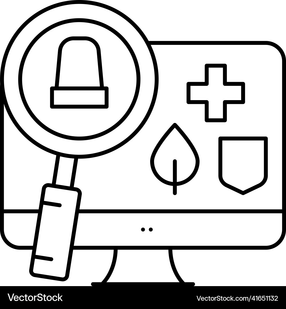 Monitoring and information retrieval line icon Vector Image
