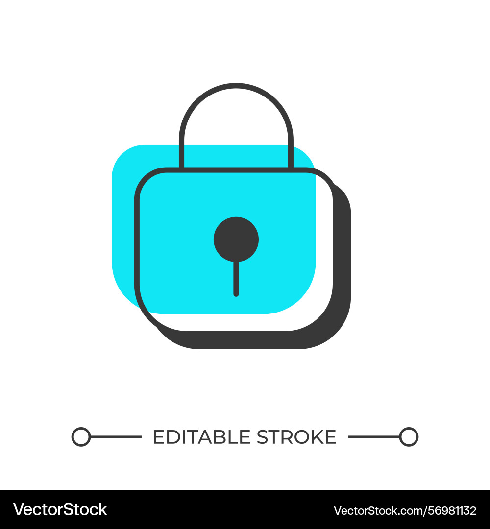 Padlock offset shadow line icon Padlock offset shadow line icon vector image