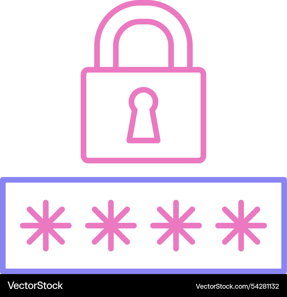 Password line two colour icon Vector Image