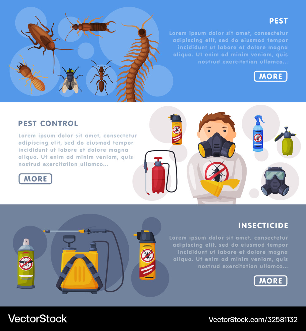 Pest Control Service Landing Page Templates Set Pest Control Service Landing Page Templates Set vektorbild