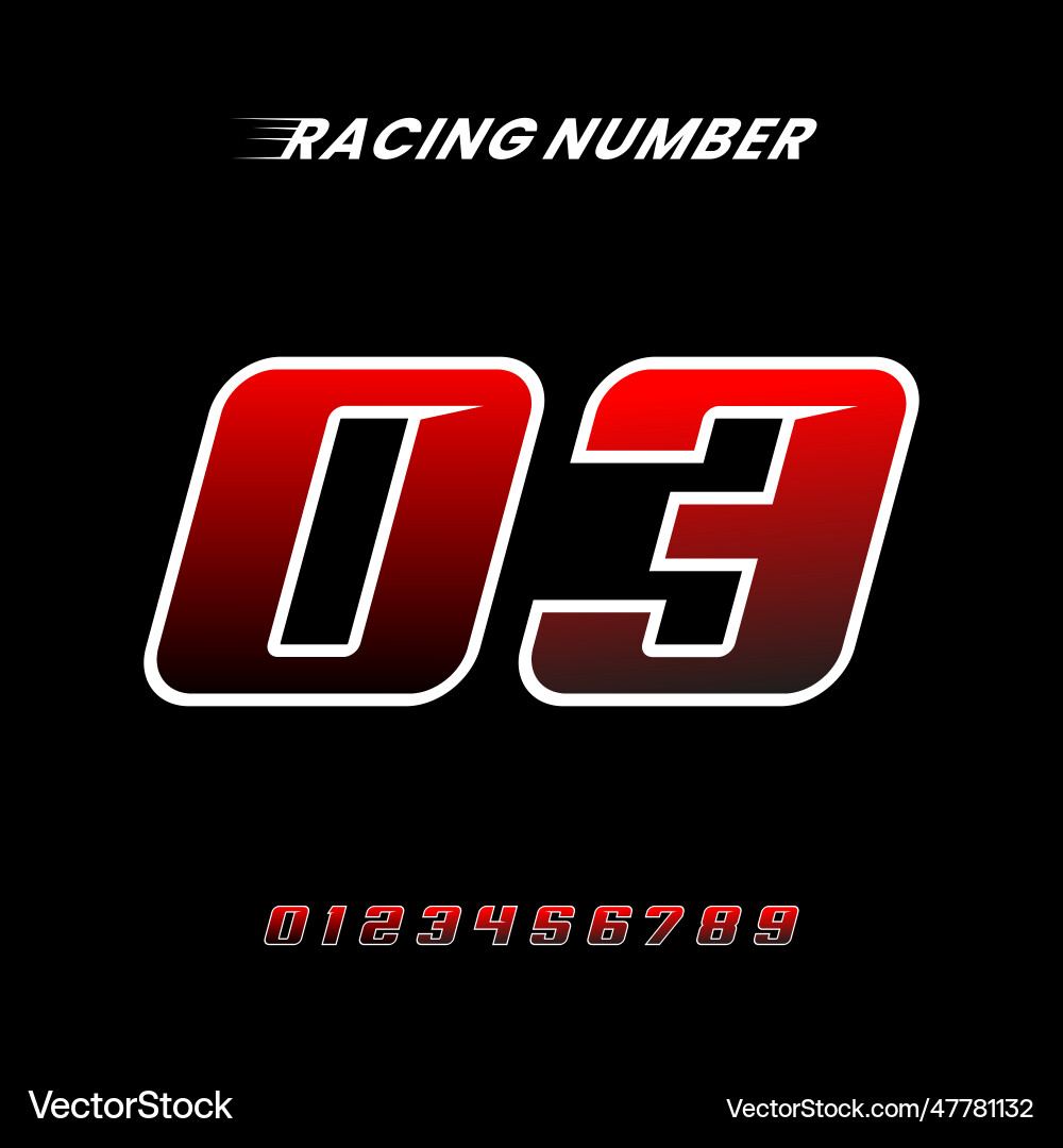 Racing number design template Racing number design template vector image