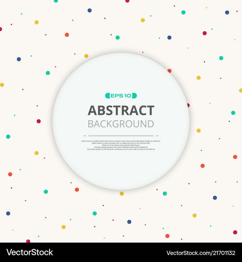 Round space of text in colorful splash dot Round space of text in colorful splash dot Vector Image