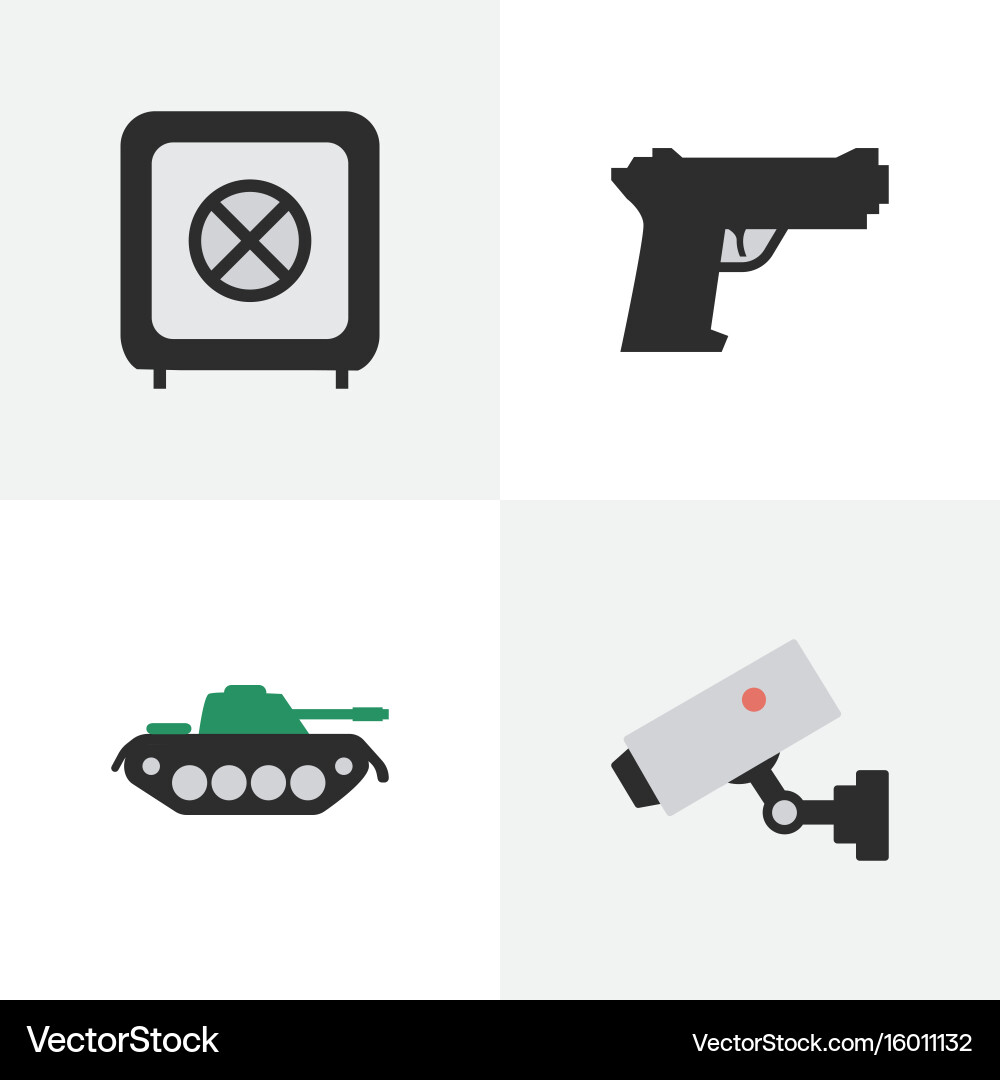 Set of simple offense icons elements vault Vector Image