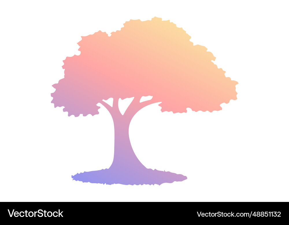 Silhouette of a deciduous tree with soft gradient Silhouette of a deciduous tree with soft gradient Vector Image