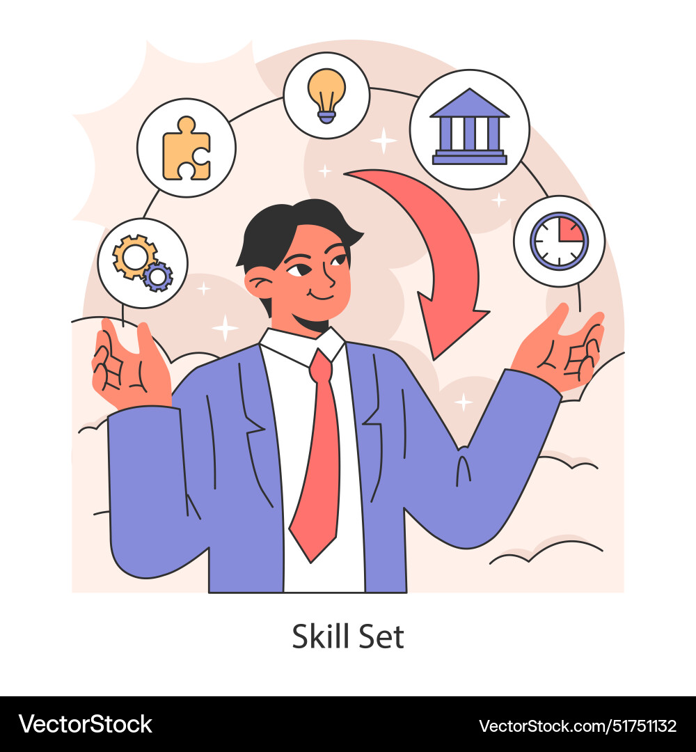 Skill set a professional juggles multiple skills Vector Image