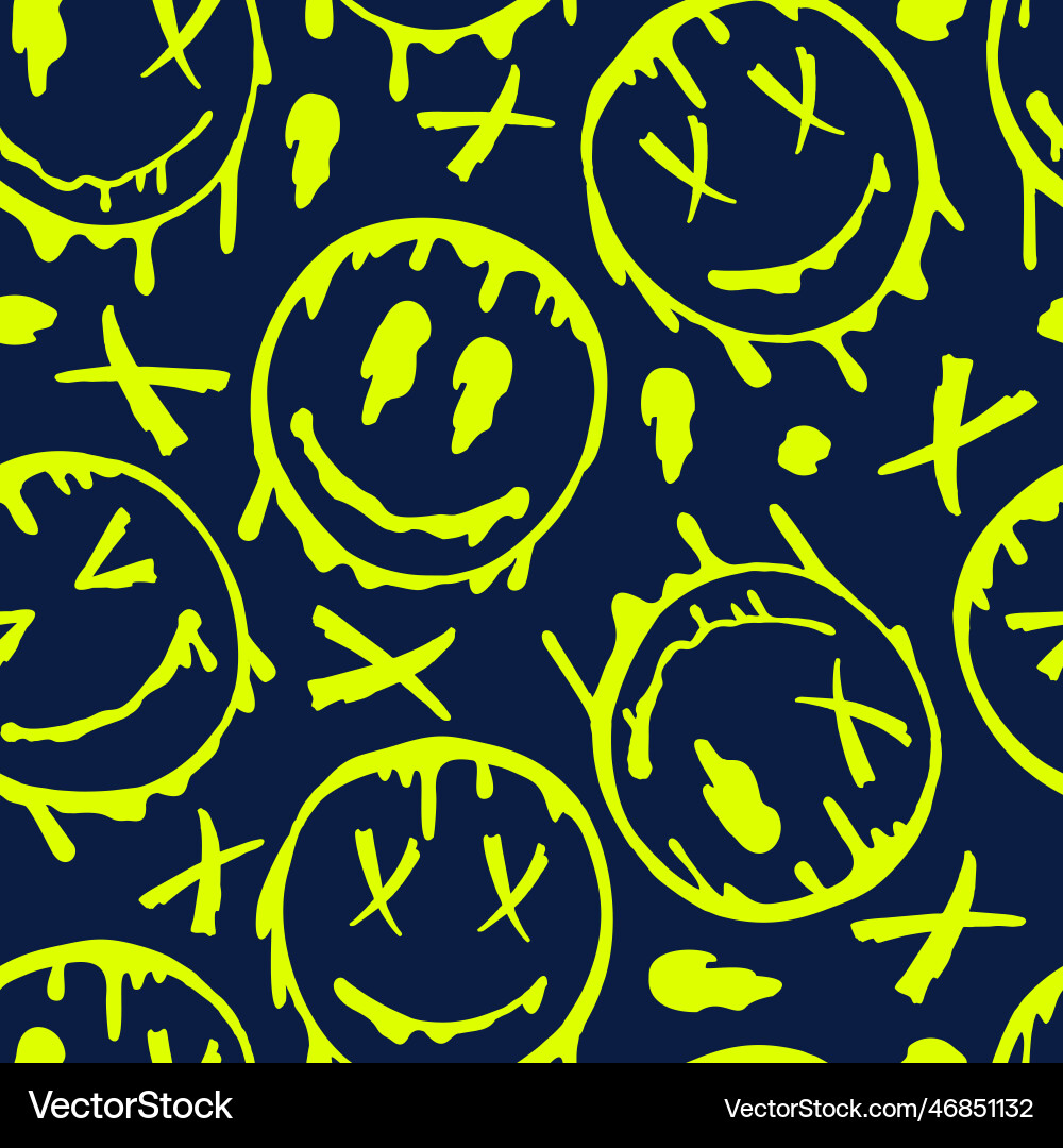 Smile flowing smiling face seamless pattern Smile flowing smiling face seamless pattern vector image